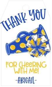 Birthday Cheer Blue Gold Favor Tag: Birthday Cheer Set
