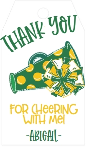 Birthday Cheer Green Gold Favor Tag: Birthday Cheer Set