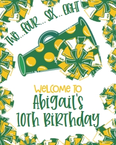 Birthday Cheer Green Gold Welcome Sign: Birthday Cheer Set