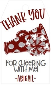 Birthday Cheer Maroon Grey Favor Tag: Birthday Cheer Set