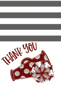 Birthday Cheer Maroon Grey Thank You: Birthday Cheer Set