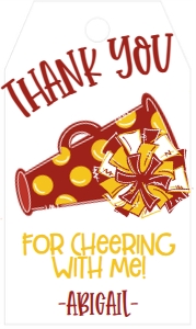Birthday Cheer Crimson Gold Favor Tag: Birthday Cheer Set