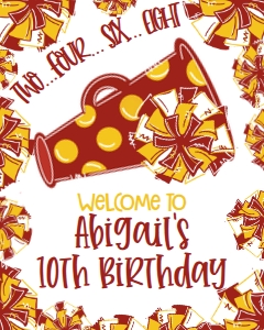 Birthday Cheer Crimson Gold Welcome Sign: Birthday Cheer Set