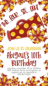 Birthday Cheer Crimson Gold Text Invite: Birthday Cheer Set