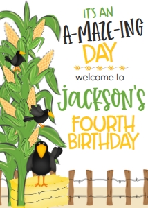 Fall Birthday Corn Maze Welcome Sign 8x10: Birthday Fall Corn Maze