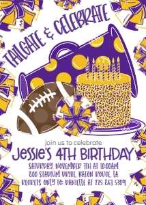 Birthday Football Game Time Purple Gold Cake: Birthday Football Game Time Purple Gold Cake