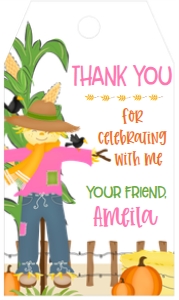 Fall Birthday Corn Maze Scarecrow Pumpkins Hay Pink Favor Tag: Fall Birthday Fall Birthday Corn Maze Scarecrow Pumpkins Hay PinkScarecrow Pumpkins Hay Pink