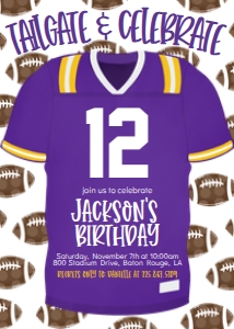 Birthday Football Game Time Purple Jersey: Birthday Football Game Time Purple Jersey