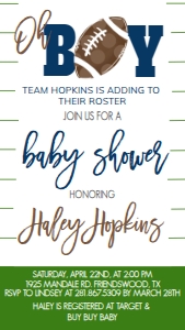 Baby Shower Football Invite Oh Boy Text Invite: Baby Shower Football Invite Oh Boy