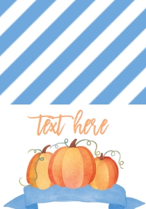 Birthday Blue Pumpkin Banner Food Tent: Birthday Pumpkin Blue Banner