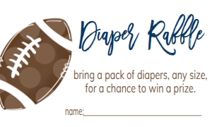 Baby Shower Football Invite Oh Boy Diaper Raffle: Baby Shower Football Invite Oh Boy