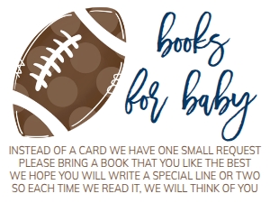 Baby Shower Football Invite Oh Boy Book Card: Baby Shower Football Invite Oh Boy