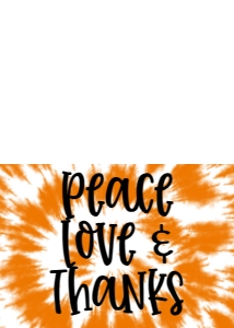 Halloween Tie Dye Peace Thank You: Halloween Tie Dye Peace