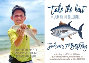 Birthday Fish Take the Bait Photo Invite: Birthday Fish Take the Bait