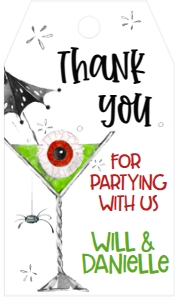 Halloween Boos or Booze Green Favor Tag: Halloween Boos or Booze Invite Green