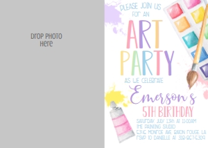Birthday Art Party Pastel Photo Invite: Birthday Art Party Pastel