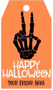 Halloween Skeleton Peace Tag design preview