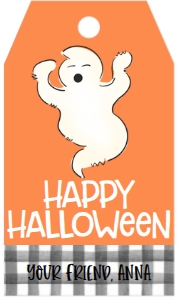 Halloween Ghost Gingham Tag design preview