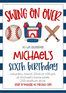 Birthday Baseball Trio Bouncy House: Birthday Baseball Trio Bouncy House