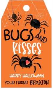 Halloween Spider Bugs and Kisses Favor Tag: Halloween Spider Bugs and Kisses Favor Tag