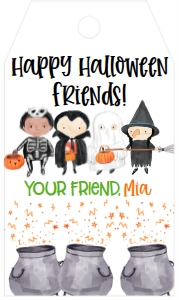 Halloween Kids Happy Halloween Favor Tag: Halloween Kids Happy Halloween Favor Tag