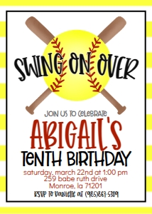 Birthday Softball Bat X design preview