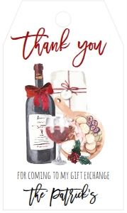 Christmas Party Wine Cheese Favorite Things Favor Tags: Christmas Party Wine Cheese Jingle Mingle