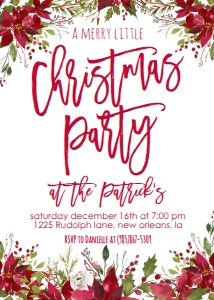 Christmas Party Red Floral: Christmas Party Red Floral