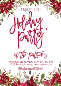 Christmas Holiday Party Red Floral: Christmas Holiday Party Red Floral