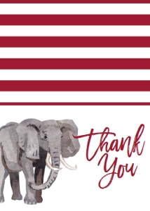 Birthday Tailgate Time Elephant Thank You: Birthday Tailgate Time Elephant