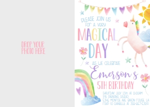 Birthday Unicorn V2 Photo Invite: Birthday Unicorn V2