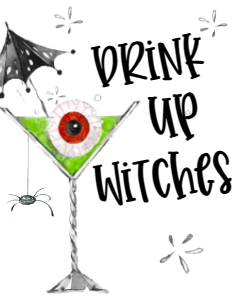 Halloween Drink Up Witches Green Farm Sign: Halloween Boos or Booze Invite Green