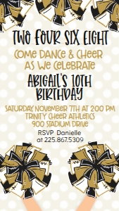 Birthday Cheer and Celebrate Black Gold Text Invite: Birthday Cheer and Celebrate Black Gold