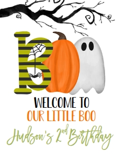 Halloween Boo Turning 2 Welcome Sign: Birthday Boo turning 2