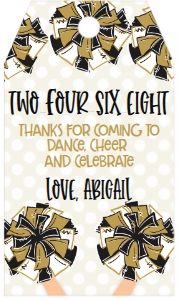 Birthday Cheer and Celebrate Black Gold Favor Tag: Birthday Cheer and Celebrate Black Gold