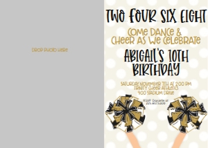 Birthday Cheer and Celebrate Black Gold 7x5 Photo Invite: Birthday Cheer and Celebrate Black Gold