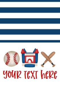 Birthday Baseball Trio Bouncy House Food Tent: Birthday Baseball Trio Bouncy House