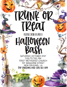 Halloween Border Bash Trunk or Treat 8.5x11: Halloween Border Bash Trunk or Treat