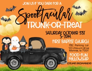 Halloween Trunk or Treat 11x8.5 Flyer: Halloween Truck Trunk or Treat