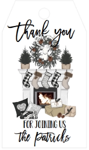 Christmas Favorite Things Fireplace Favor Tag: Christmas Favorite Things Fireplace