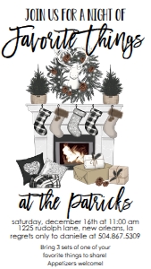 Christmas Favorite Things Fireplace Text Invite: Christmas Favorite Things Fireplace