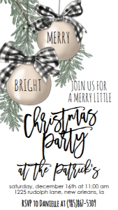 Christmas Party Buffalo Plaid Christmas Party Text Invite: Christmas Party Buffalo Plaid Bells Invite
