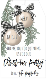 Christmas Party Buffalo Plaid Christmas Party Favor Tag: Christmas Party Buffalo Plaid Christmas Party