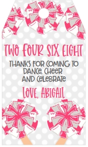 Birthday Cheer and Celebrate Pink Favor Tag: Birthday Cheer and Celebrate Pink