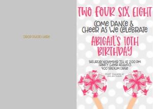 Birthday Cheer and Celebrate Pink 7x5 Photo Invite: Birthday Cheer and Celebrate Pink