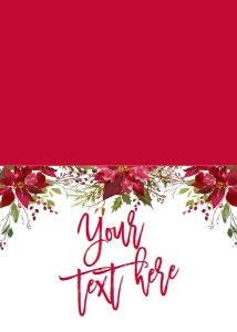 Christmas Party Red Floral Food Tent: Christmas Holiday Party Red Floral