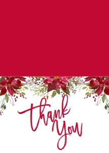 Christmas Party Red Floral Thank You: Christmas Holiday Party Red Floral