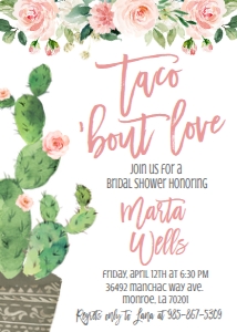 Bridal Shower Cactus Taco Bout Love Floral: Bridal Shower Cactus Taco Bout Love Floral