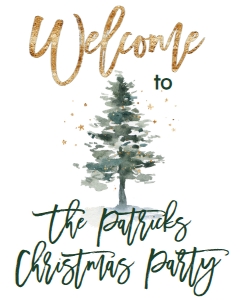 Christmas Party Tree Favorite Things Welcome Sign: Christmas Party Tree Invite