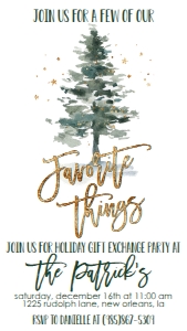 Christmas Party Tree Favorite Things Text Invite: Christmas Party Tree Favorite Things
